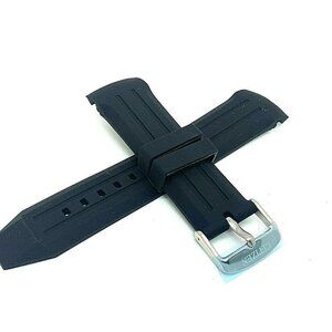 Citizen Men's Watch Band Replacement Black Rubber Strap 24mm Lug Silver …